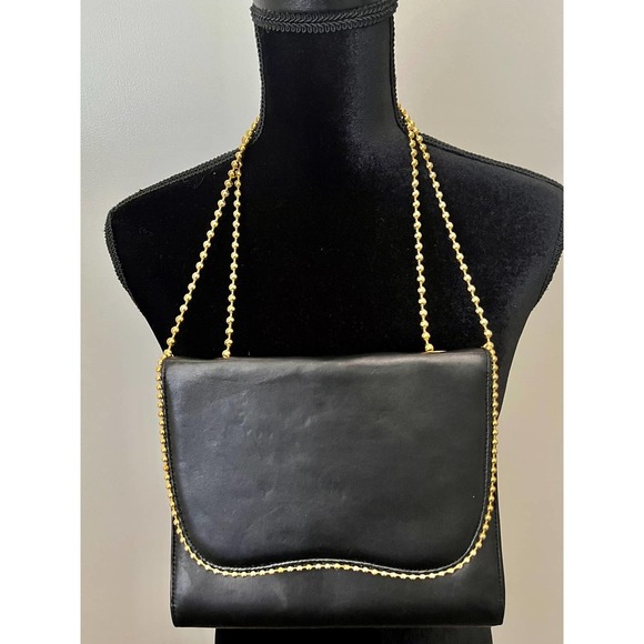 Vintage Stuart Weitzman Black Leather Convertable Crossbody or Shoulder Purse - Picture 2 of 4